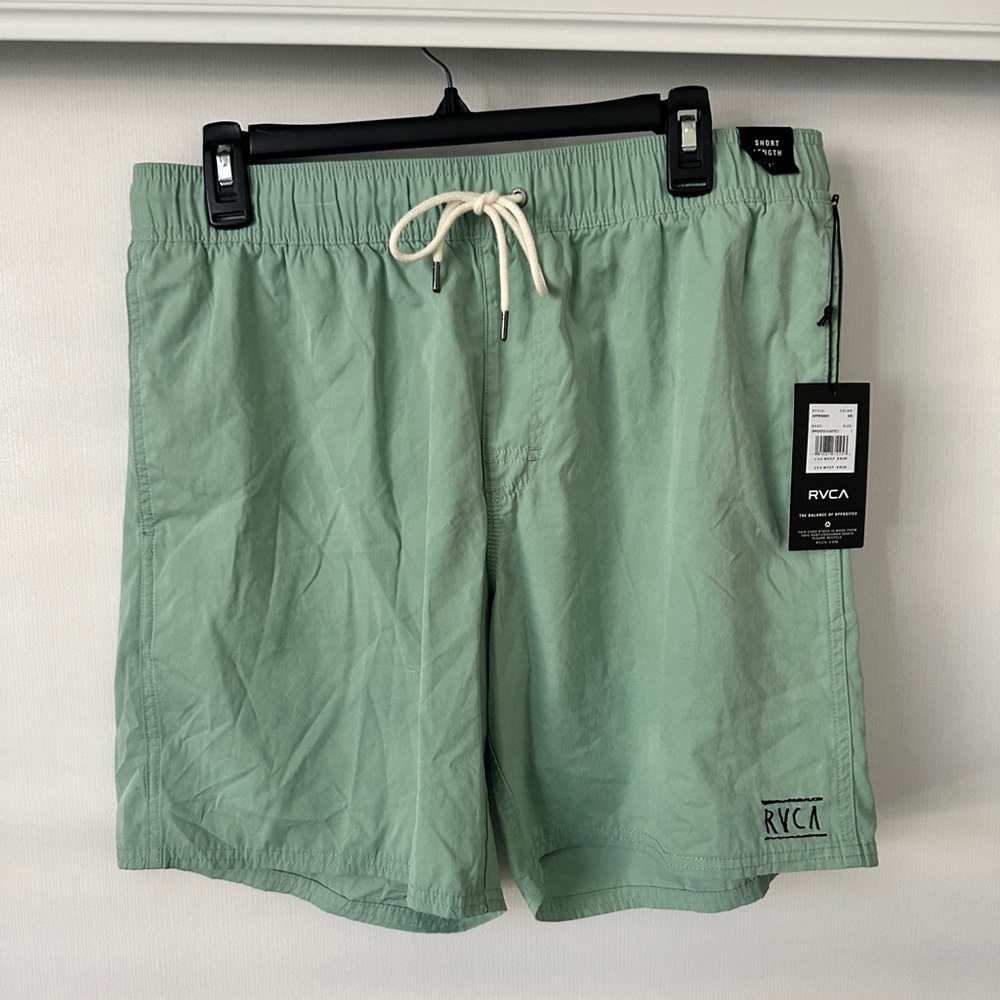 NWT - RVCA OPPOSITES ELASTIC WAIST 2 BOARDSHORTS 17"